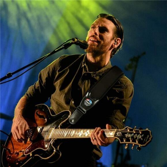 Wide Padded Bass Guitar Strap Adjustable Neoprene Shoulder Strap Locks Picks - Picture 6 of 7